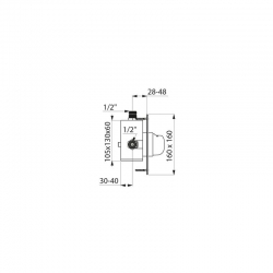 s kryc nerez deskou 160x160mm, M 1/2"